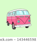 Vintage retro travel car illustration 143446598
