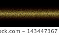 Gold glitter line creates sparkle border with shimmering confetti dust particles. Horizontal stripe of golden sequins and powder adds festive glamour to any design. 143447367