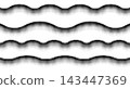 Halftone wave line with zigzag dot pattern creates dynamic border design. Abstract gradient elements flow across white background with geometric style. 143447369