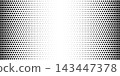 Honeycomb hexagon border with halftone gradient fade. Abstract geometric pattern background showcasing smooth transition and contemporary graphic template style. 143447378