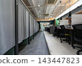 Modern Quiet Study Cafe Interior with Private Desks and Partitions 143447823