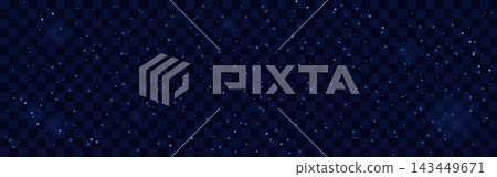 Starry night sky with blue sparkle effect. Vector glowing background, wallpaper, banner, or astrology template design 143449671