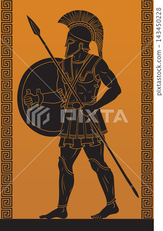 Ancient Greek warrior. Ancient Greek warrior. 143450228