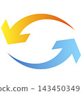 Two arrows cyclic symbol for air conditioner 143450349