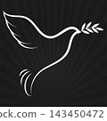 Dove of peace with a branch is a religious symbol 143450472