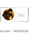 Welder in a mask and sparks, business card concept 143450536