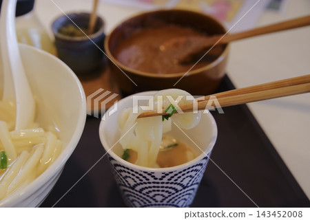 Gomadashi Udon, a local dish from Saiki City, Oita Prefecture. 143452008