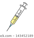一幅簡單可愛的注射器插圖。 143452189