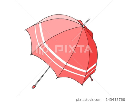 一把時尚粉紅雨傘的插圖 一把時尚粉紅雨傘的插圖 143452768
