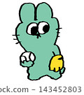 Rabbit playing baseball 143452803