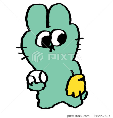 Rabbit playing baseball Rabbit playing baseball 143452803