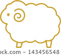 Cute golden sheep vector illustration, Chinese zodiac, sheep Cute golden sheep vector illustration, Chinese zodiac, sheep 143456548