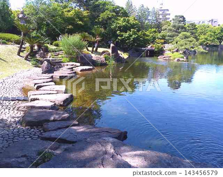 Scenery of Nagoya Tokugawa Garden, Ryusen Lake, photographed in May 2024. Scenery of Nagoya Tokugawa Garden, Ryusen Lake, photographed in May 2024. 143456579