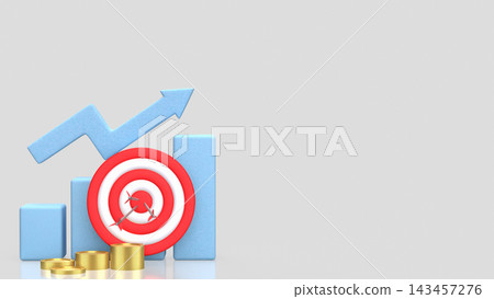 Financial Growth Target With Rising Chart 3d render. Financial Growth Target With Rising Chart 3d render. 143457276
