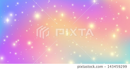 Fairy rainbow background with pink purple pastel gradient, magic sky sparkles and unicorn stars. Vector dreamy backdrop with glowing starbursts, glitter lights and soft iridescent fantasy kawaii color Fairy rainbow background with pink purple pastel gradient, magic sky sparkles and unicorn stars. Vector dreamy backdrop with glowing starbursts, glitter lights and soft iridescent fantasy kawaii color 143459299