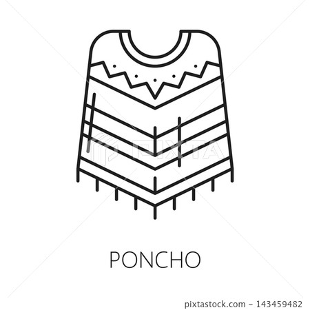 Poncho icon for Mexican Day of the Dead or Dia De Los Muertos holiday symbol. Mexican poncho or traditional clothing and ethnic folk costume garment for Day of the Dead culture and tradition in Mexico Poncho icon for Mexican Day of the Dead or Dia De Los Muertos holiday symbol. Mexican poncho or traditional clothing and ethnic folk costume garment for Day of the Dead culture and tradition in Mexico 143459482