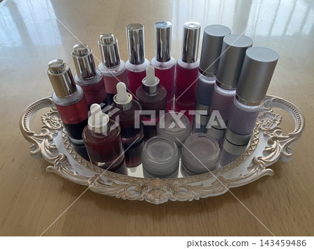 Cosmetics lined up Cosmetics lined up 143459486