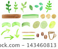 <Vector Materials> A set of hand-drawn design parts with a natural watercolor touch. 143460813