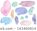 <Vector Material> Watercolor-style bleeding and coloring material set (muted colors) 143460814