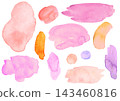 <Vector Material> Watercolor-style bleeding and coloring material set (pink tones) 143460816