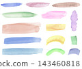 <Vector Material> Watercolor-style line and band material set (muted colors) 143460818