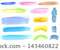 <Vector Materials> Watercolor-style line and band material set (colorful) 143460822