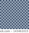 Seamless Japanese checkered pattern in indigo and gray-blue. 143461015