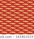 Seamless Japanese pattern with a mist motif: Vermilion with golden mist 143461019
