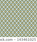 Seamless Japanese pattern of pine bark diamonds in pine green and gold. 143461025