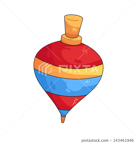 Illustration of colorful spinning top toy 143461946