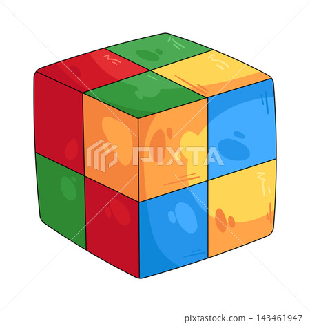Illustration of colorful cube Illustration of colorful cube 143461947