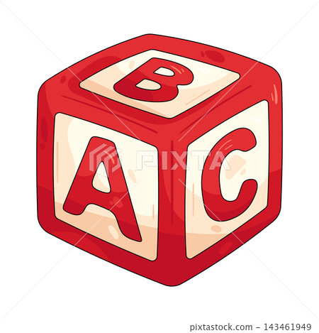 Illustration of red abc block 143461949