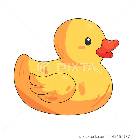 Illustration of cute yellow rubber duck Illustration of cute yellow rubber duck 143461977