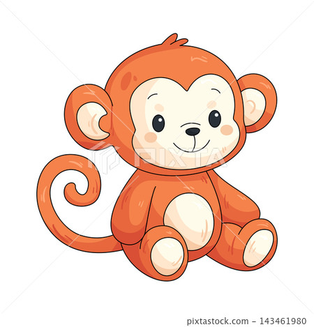 Illustration of cute toy monkey Illustration of cute toy monkey 143461980