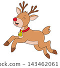 Reindeer running happily 143462061