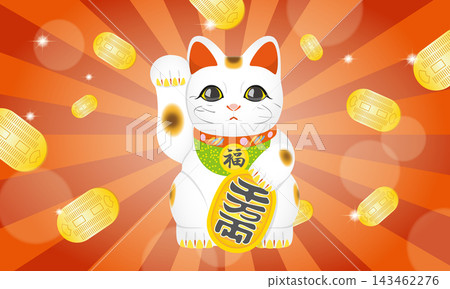 Lucky cat and gold coin wallpaper Lucky cat and gold coin wallpaper 143462276