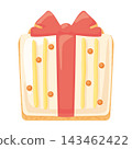 Vector illustration of an icing cookie with a red ribbon as a gift. 143462422