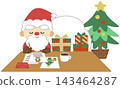 Christmas icon illustration of Santa Claus writing a letter 143464287