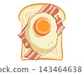 Bacon and egg toast icon Bacon and egg toast icon 143464638