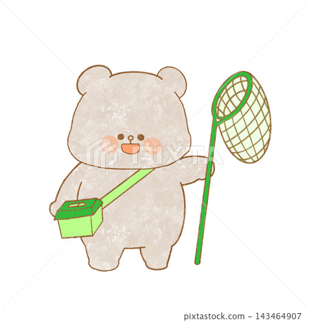 An illustration of a bear going bug hunting. 143464907