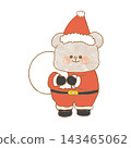 Illustration of a bear in a Santa costume 143465062