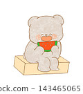 Illustration of a bear eating watermelon 143465065