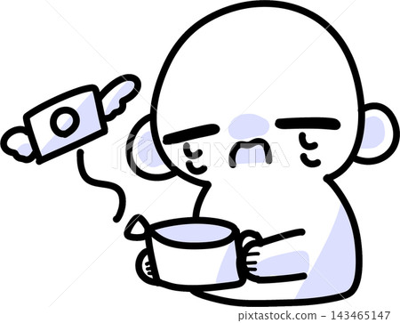 Cute illustration of a person struggling because they have no savings. Cute illustration of a person struggling because they have no savings. 143465147