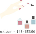 Illustration material of applying nail polish 143465360