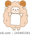 Cute sheep vector illustration holding a message board 143465381