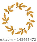 Botanical wreath with yellow twigs  143465472