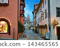The streets of Rothenburg, a famous medieval tourist town in Bavaria, Germany. 143465565