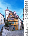 The streets of Rothenburg, a famous medieval tourist town in Bavaria, Germany. 143465566