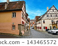 The streets of Rothenburg, a famous medieval tourist town in Bavaria, Germany. 143465572
