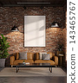 Industrial Loft Living Room Brick Wall Mockup Poster Frame 143465767